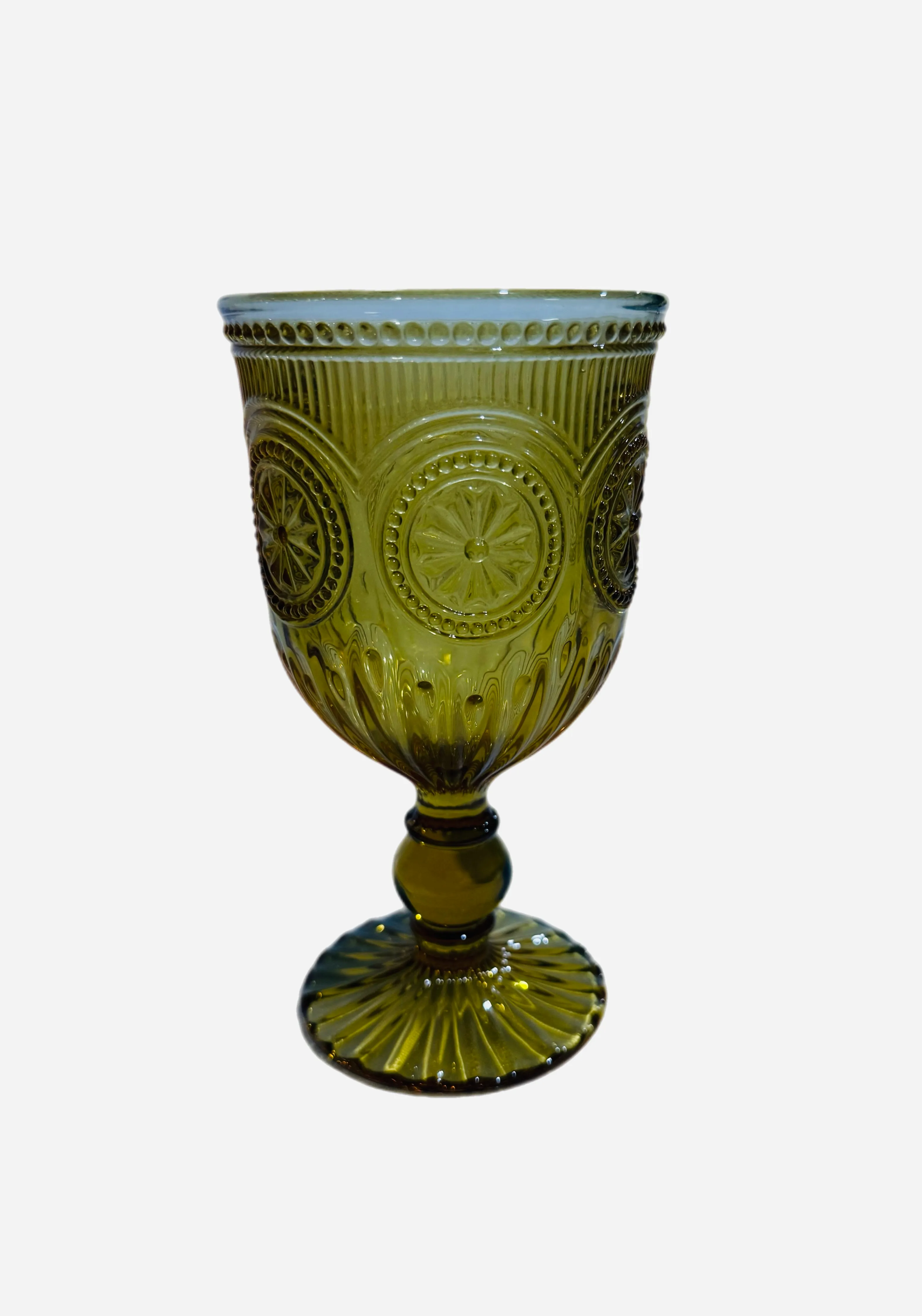 Ribbed Amber Goblets