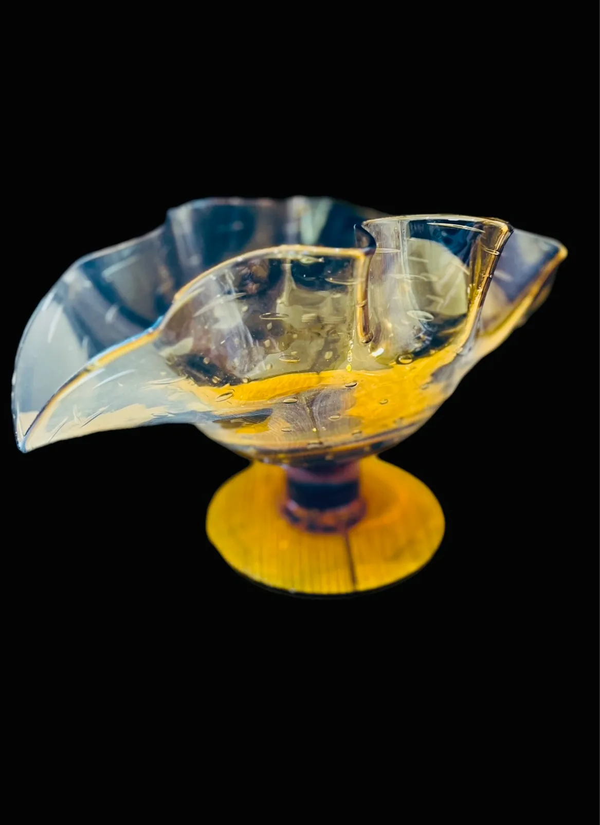 Amber Wavy Top Banana Boat Bowl