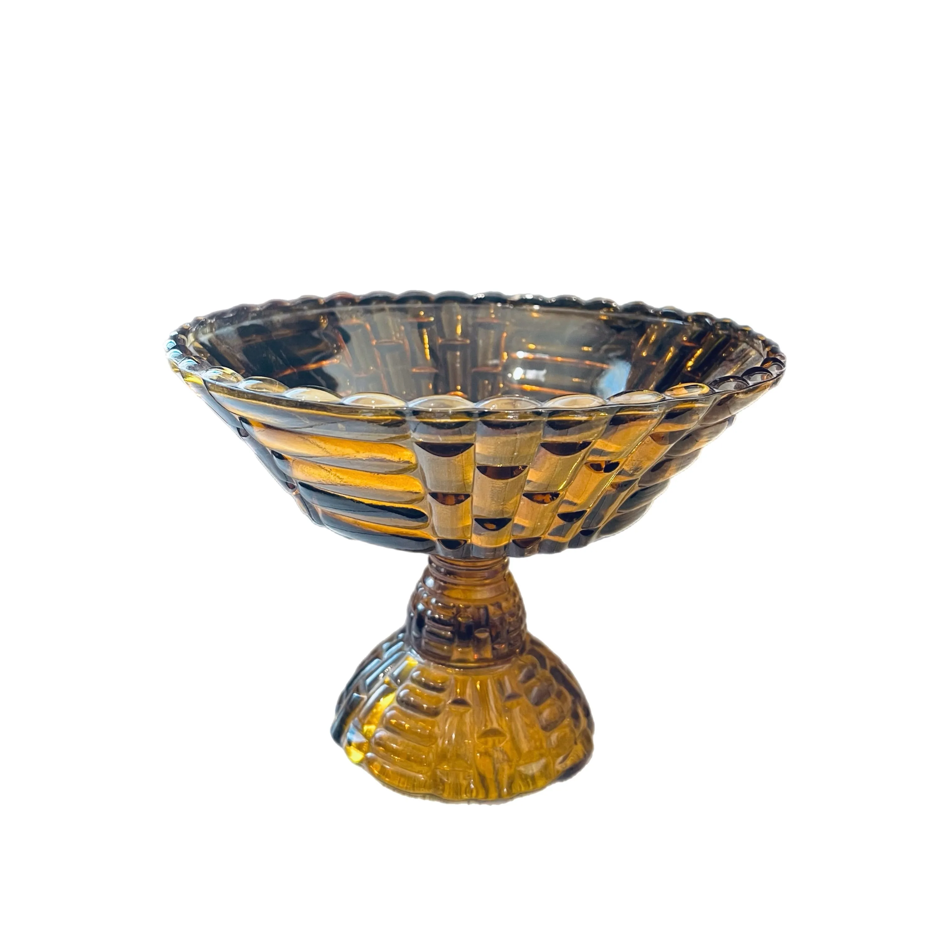 Amber Compote Pedestal Bowl