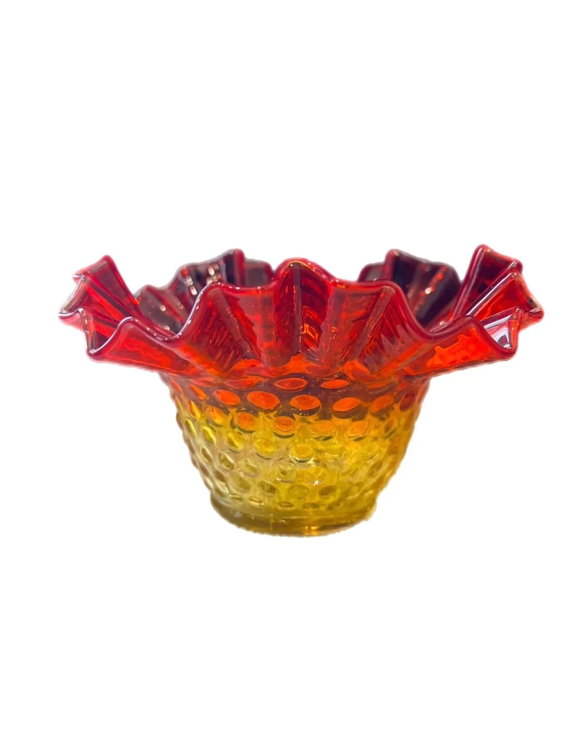 Red/Yellow Ruffled Bowl