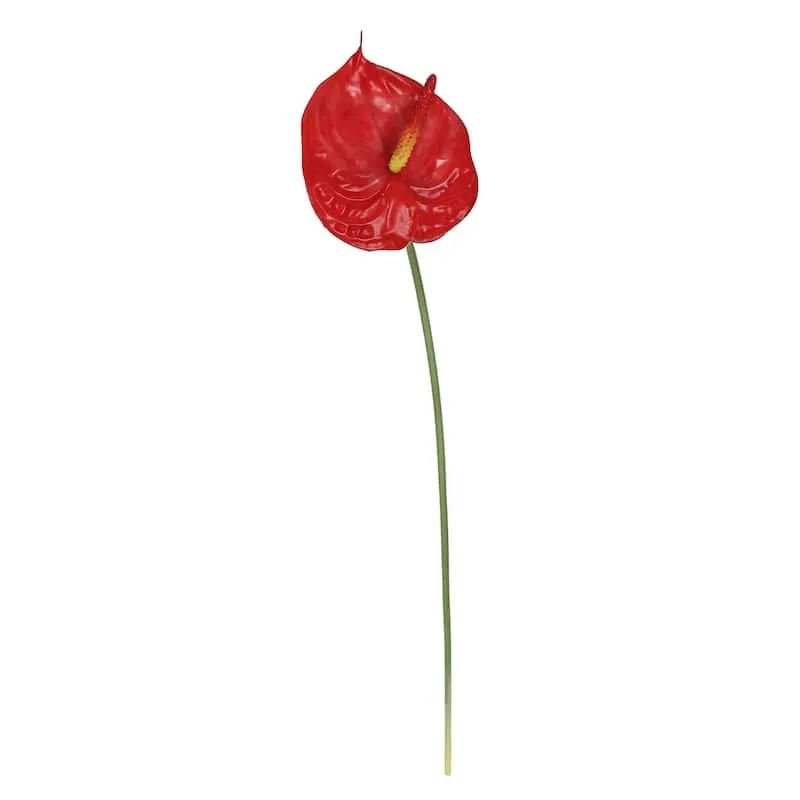 Red Artificial Anthurium Stem - Set of 11