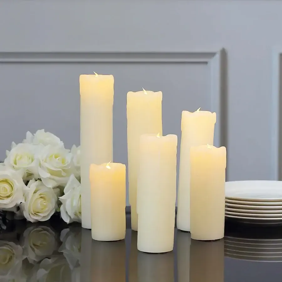 LED Flameless Luminaria Candles - Set of 6
