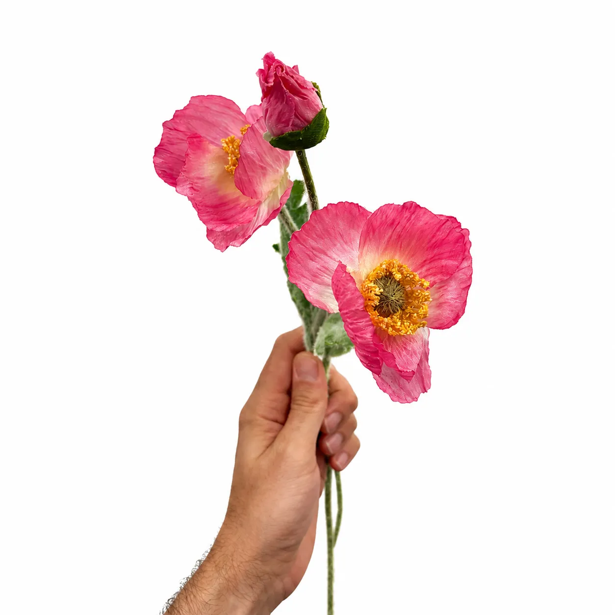 Artificial Pink Poppy Stem