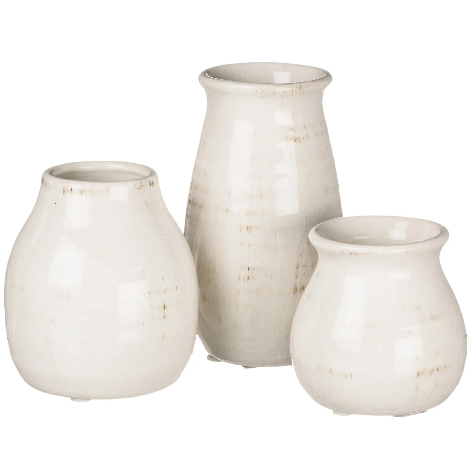 White Glossy Vase Set