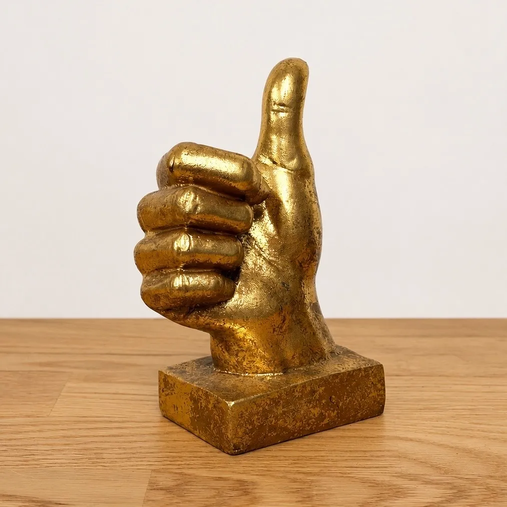 Gold Thumbs Up Hand Sculpture