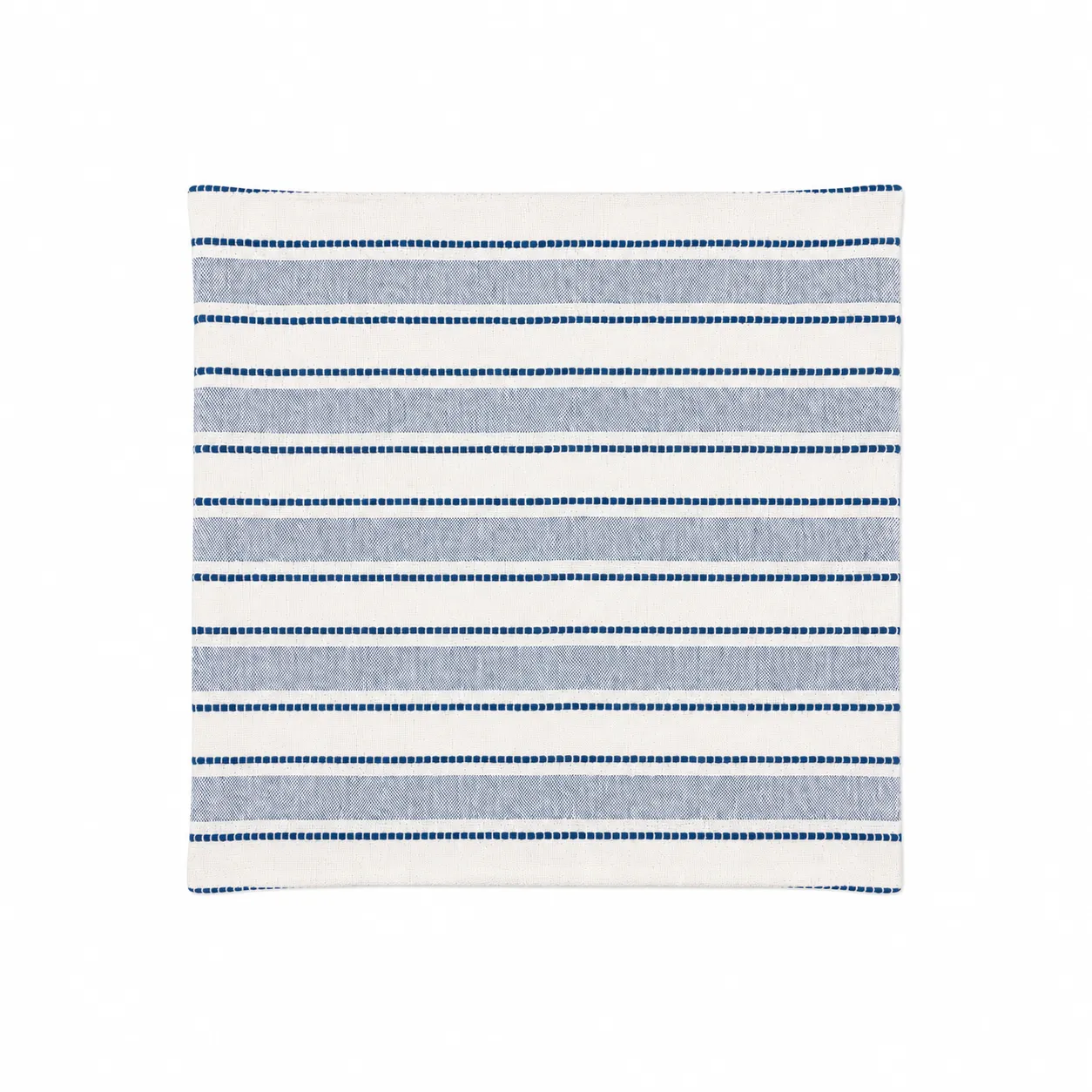 Cream and Blue Striped Pillow Cover