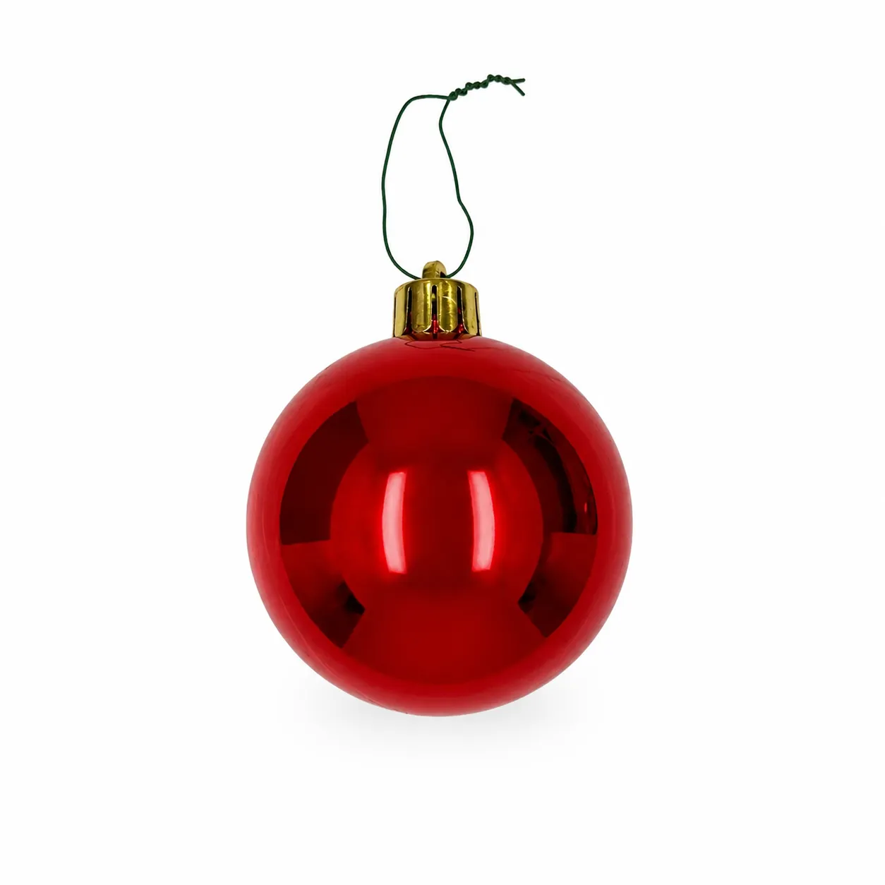 Shiny Red Metallic Christmas Ornament - Set of 20