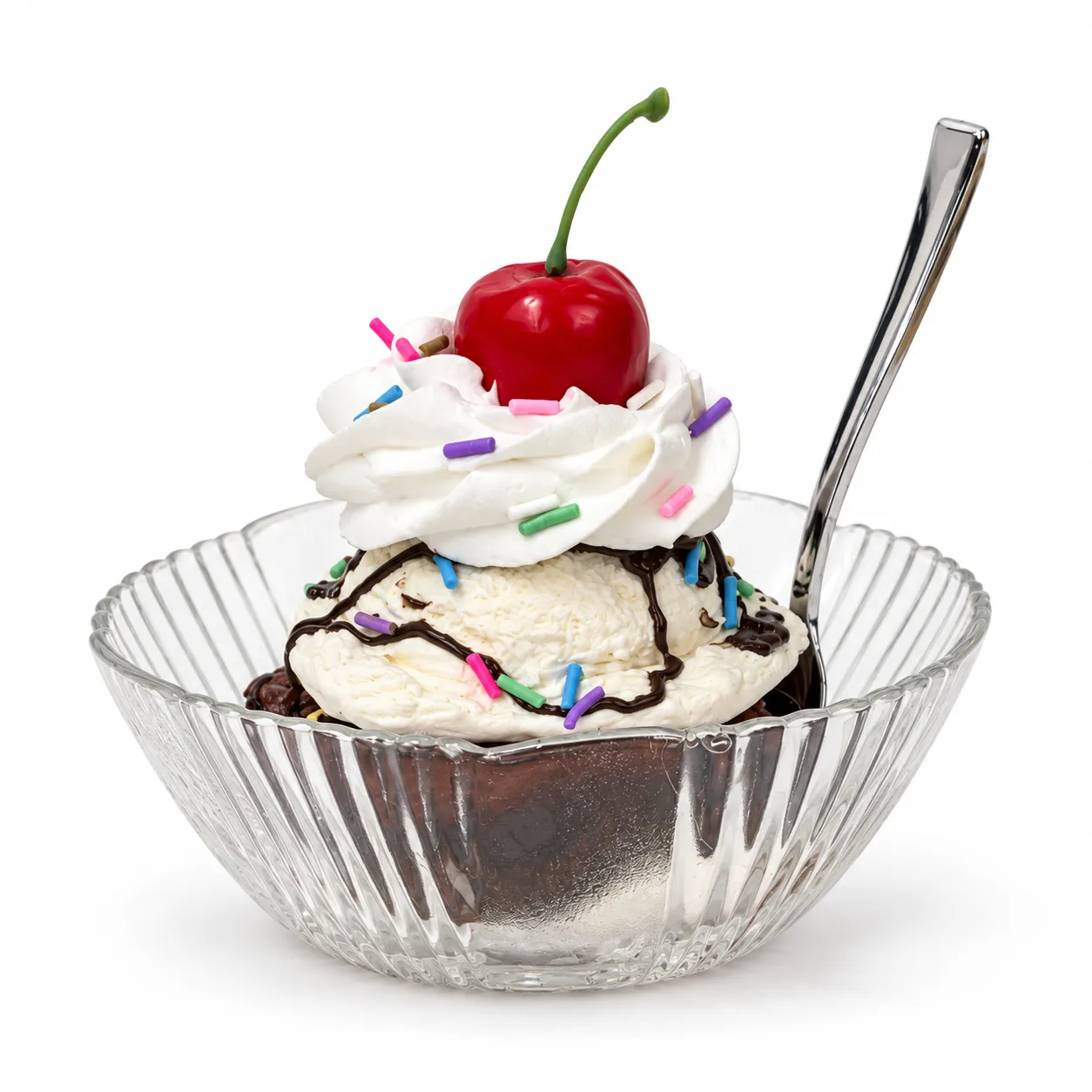 Faux Ice Cream Sundae with Cherry