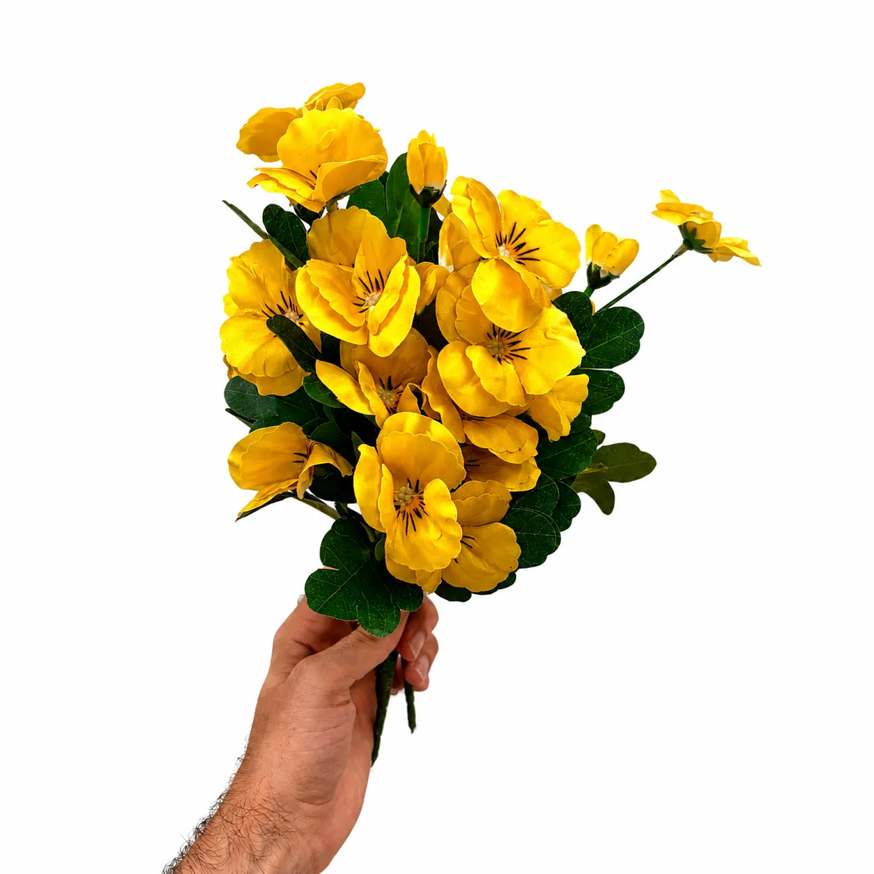 Artificial Yellow Pansies - Set of 3