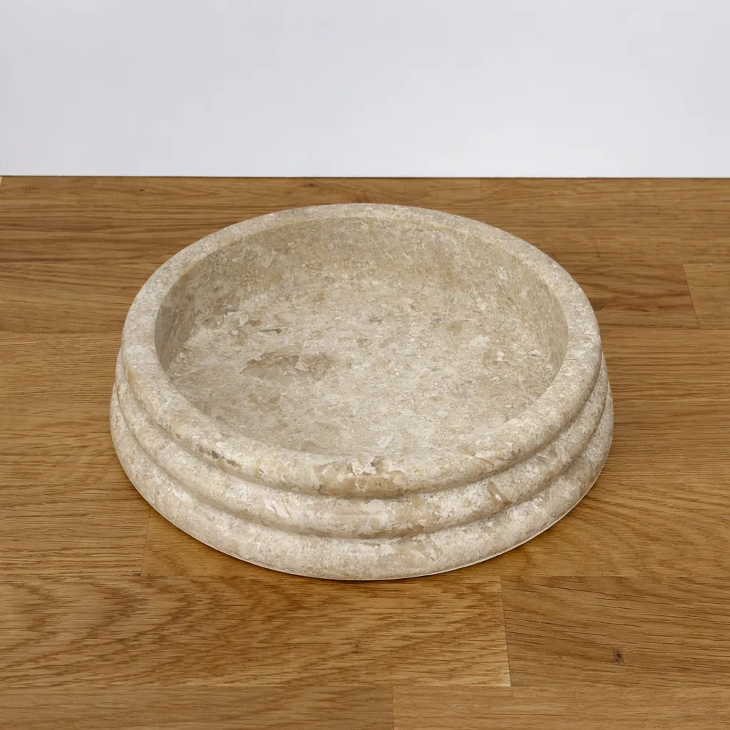 Marble Bowl Beige 8.75"