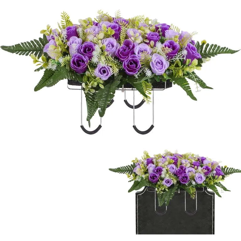 Artificial Silk Rose Purple - Set of 10