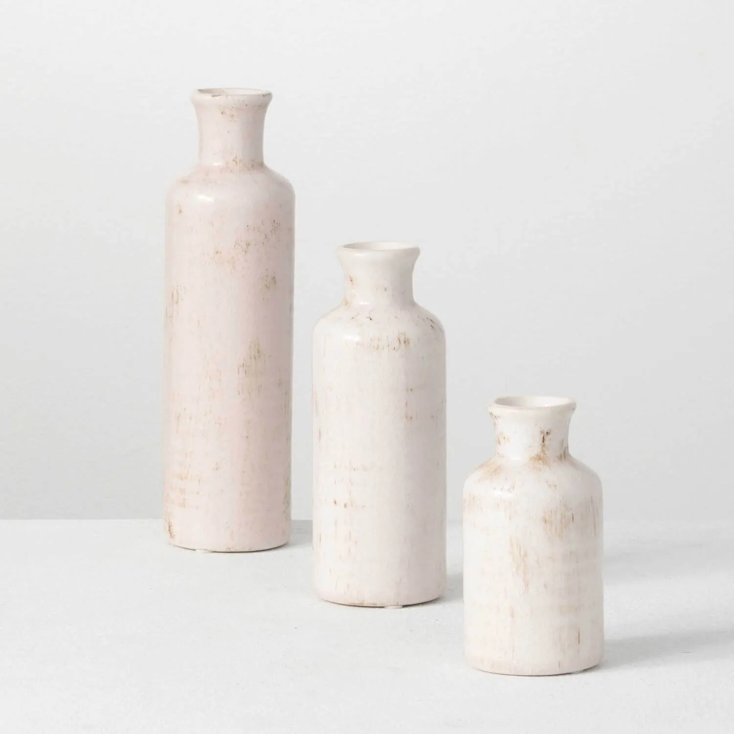 White Bottle Vase Set