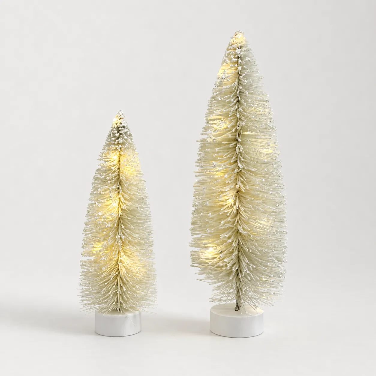 Silver Mini LED Artificial Christmas Tree – Set of 2