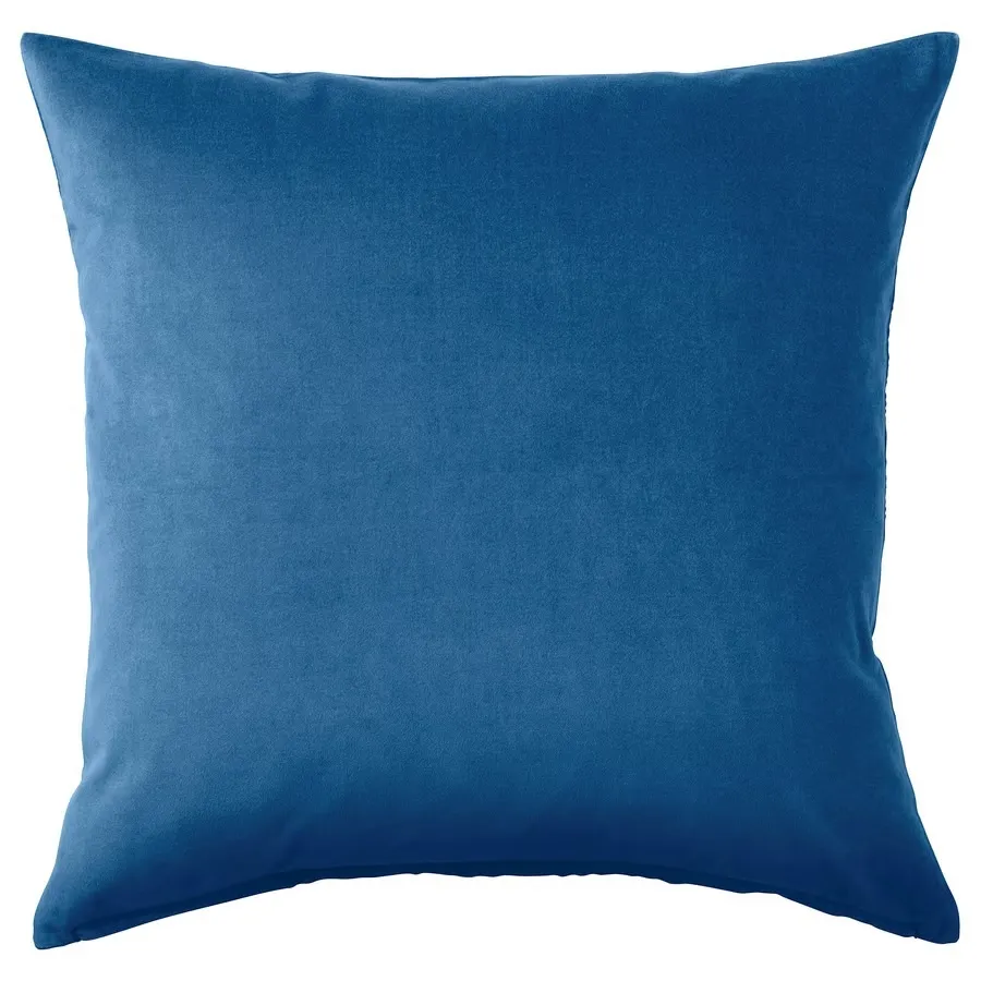 SANELA Faux Velvet Pillowcase Blue