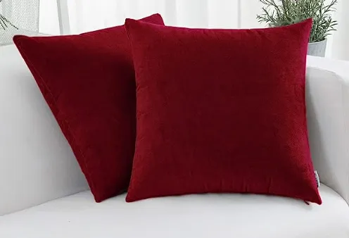 Dark Red Velvet Pillowcase