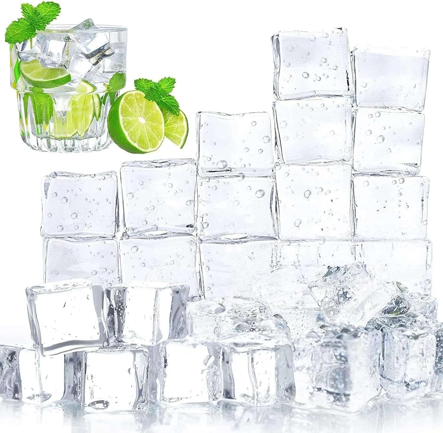 Clear Faux Ice Cubes - Set of 20