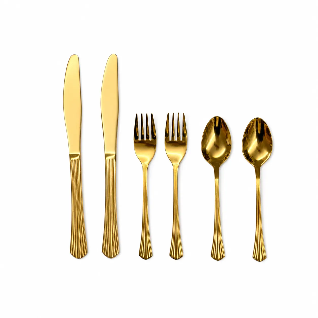 Gold Silverware Set - Set of 6