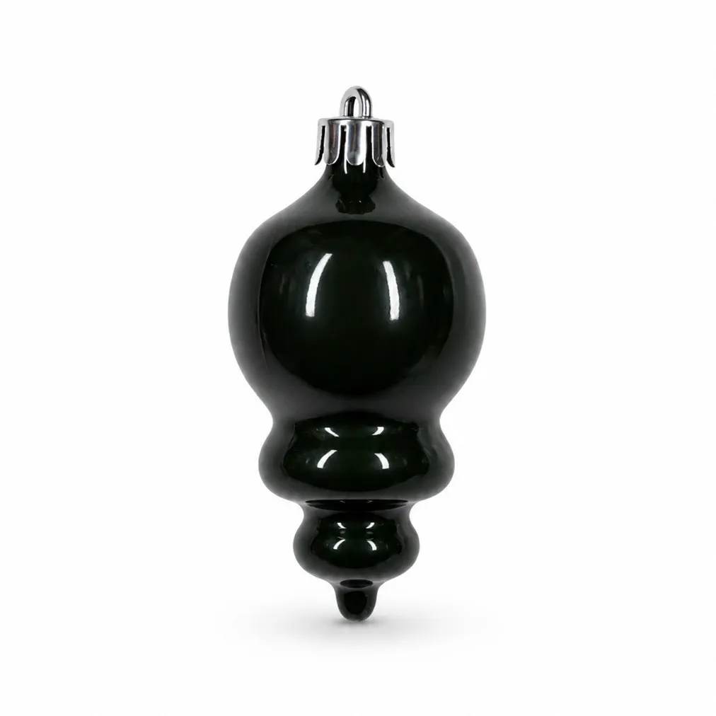 Dark Green Drop Christmas Ornament - Set of 6