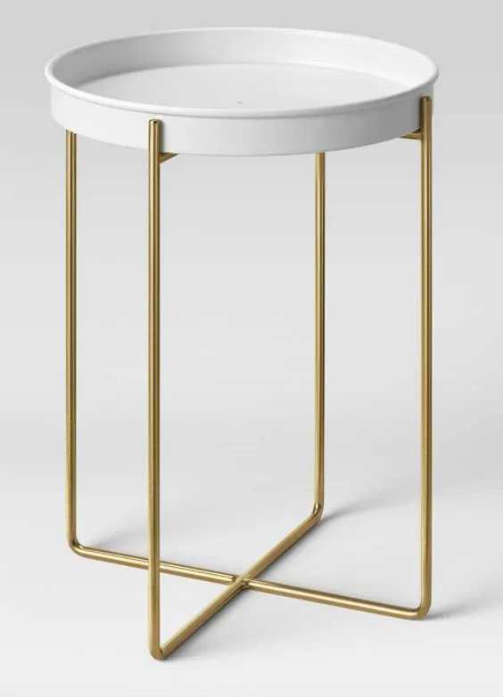 Iron/Brass Plant Stand White
