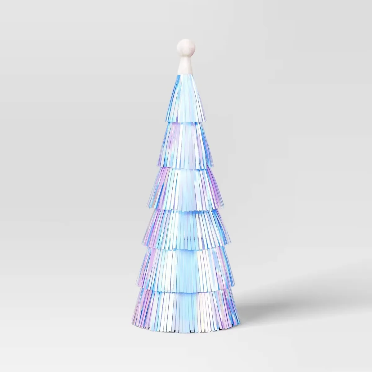 Christmas Tinsel Tree Decor Iridescent 12"