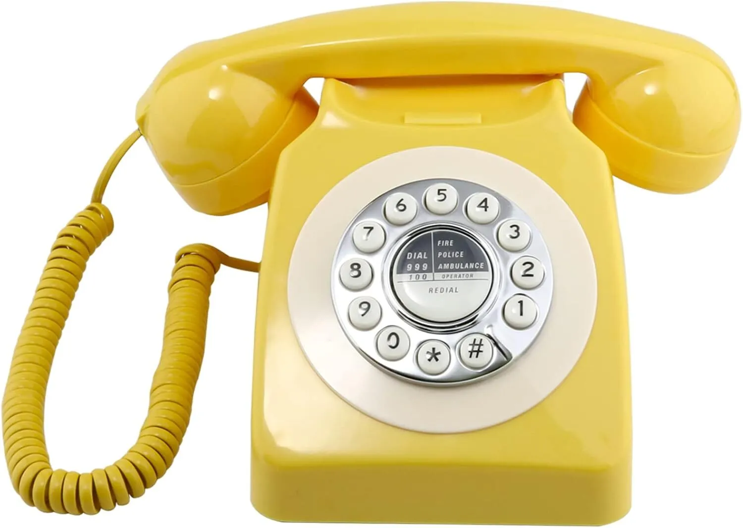 Classic Vintage Corded Phone - Yellow