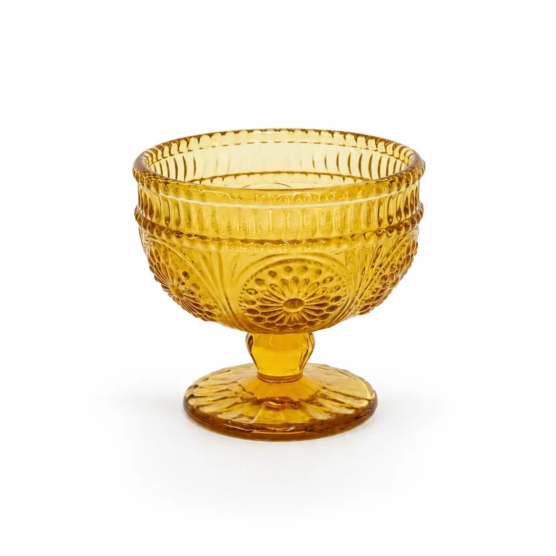 Amber Glass Candy Dish