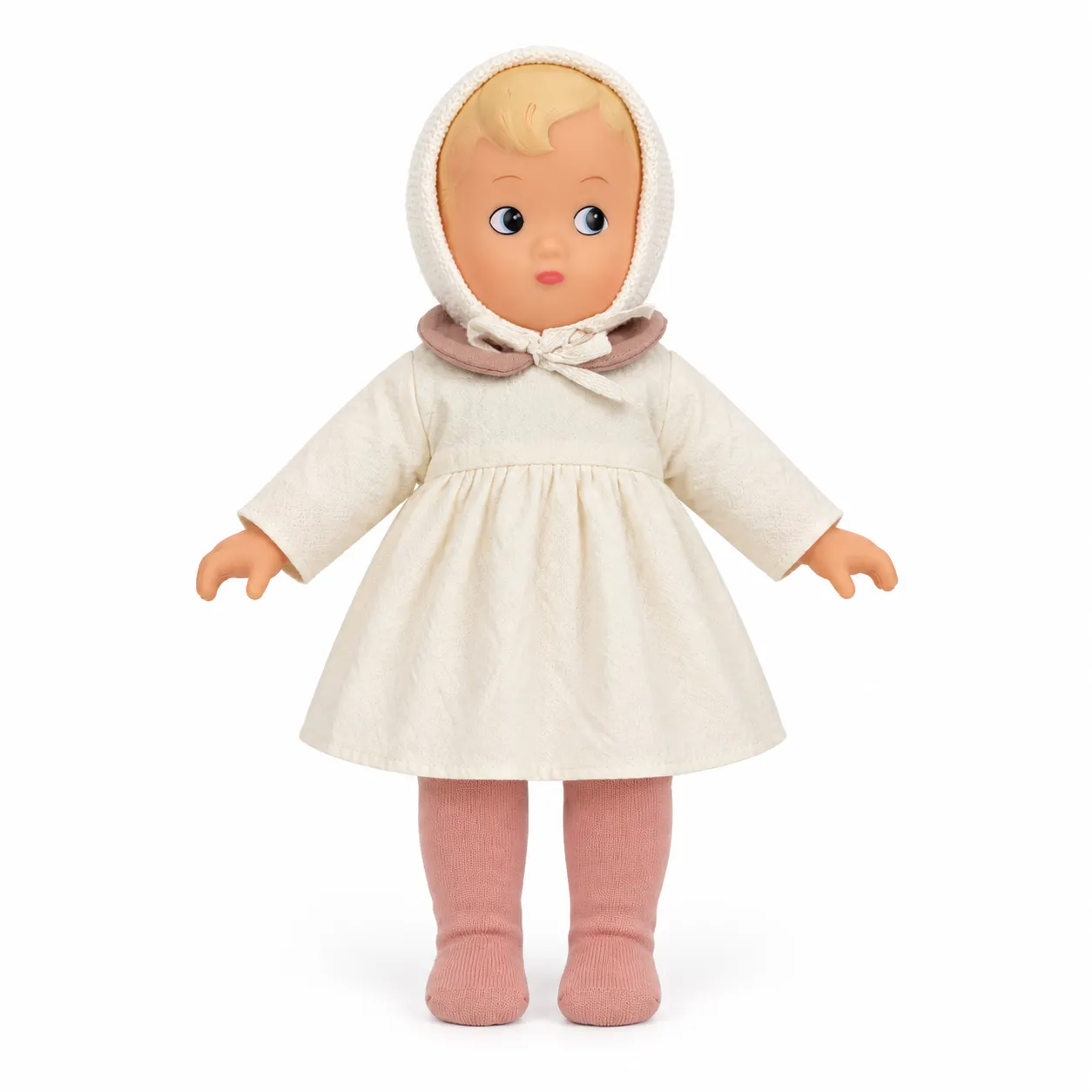 Vintage Bonnet Doll in Cream Dress