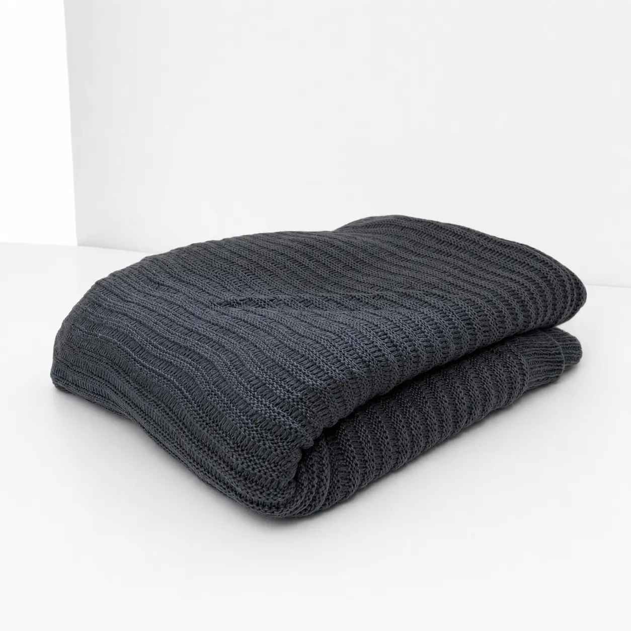 Grey Textured Acrylic Throw - 50" x 60"