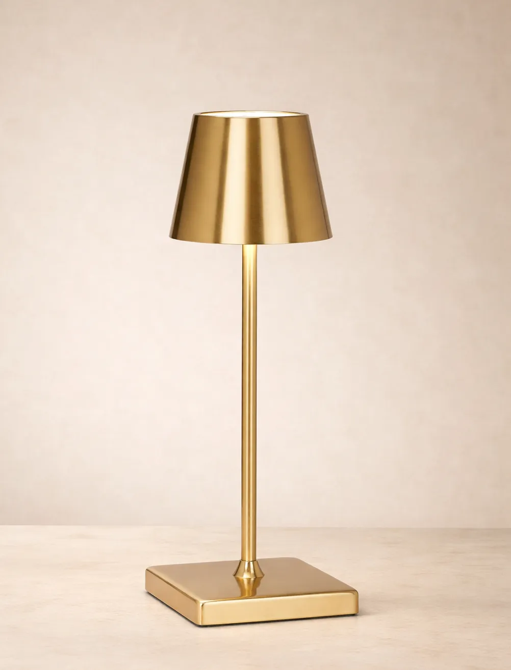 Gold LED Cordless Rechargeable Table Lamp
