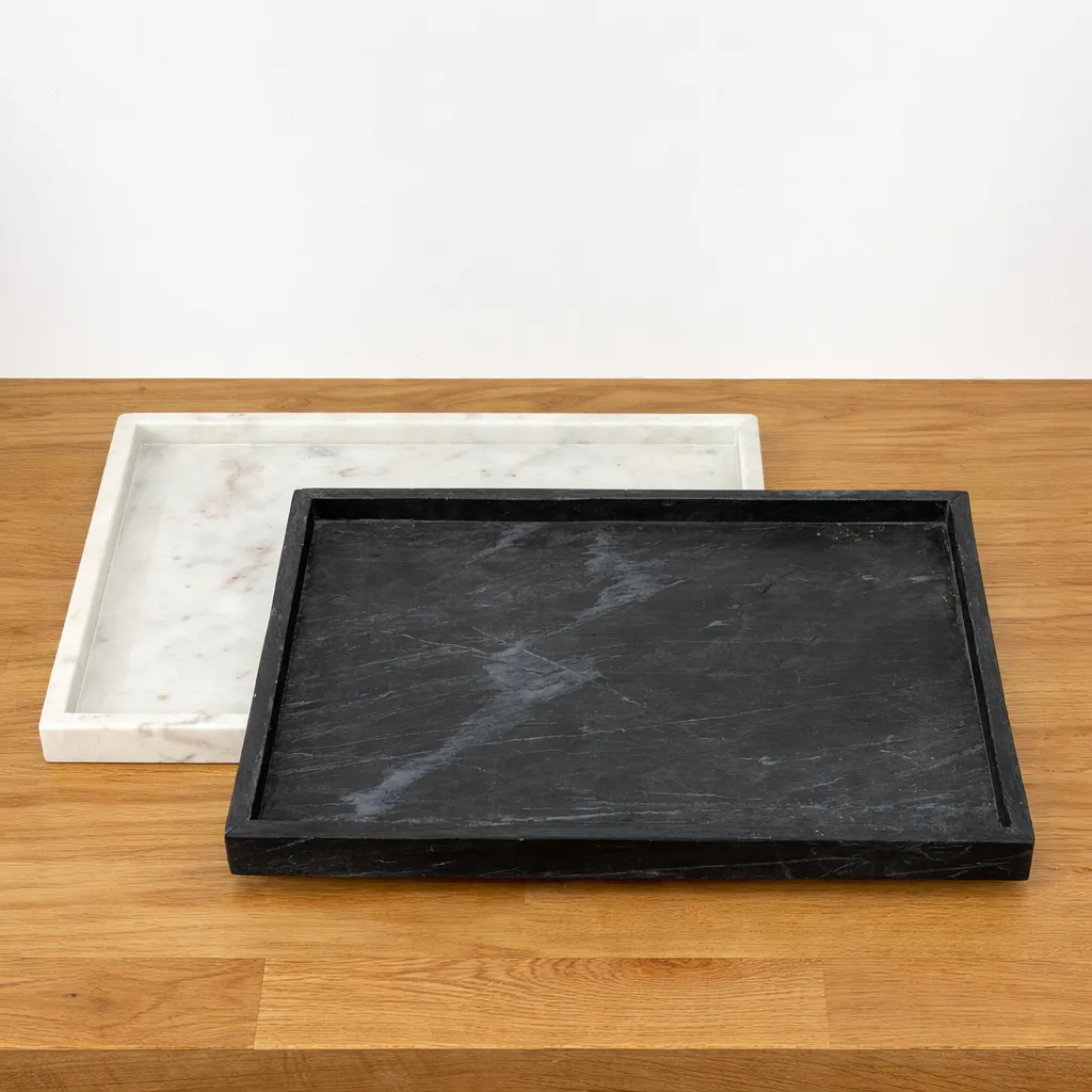 Marble Trays - Black and White