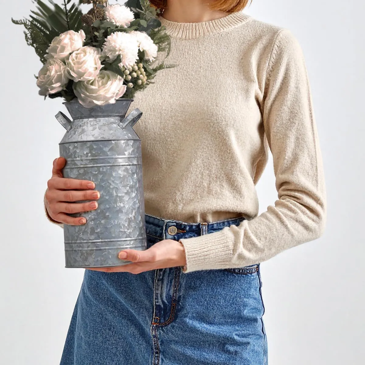 12" Galvanized Milk Vase