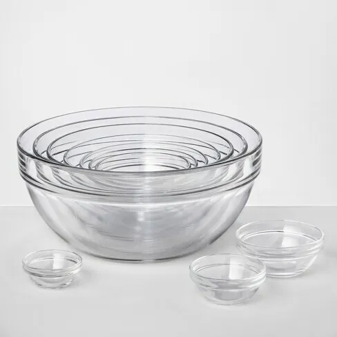 Glass Mixing Bowls - Set of 8