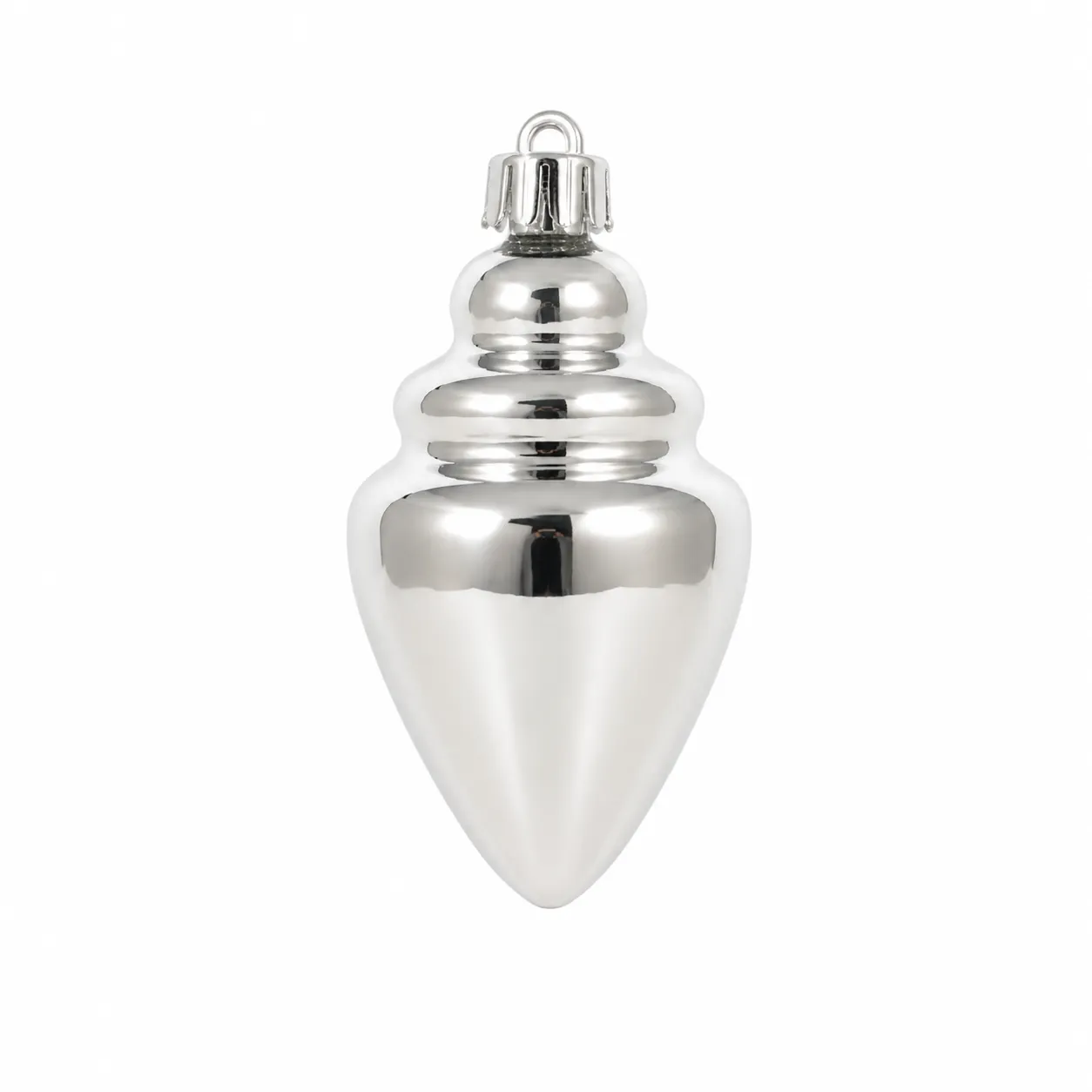 Silver Drop Christmas Ornament - Set of 6