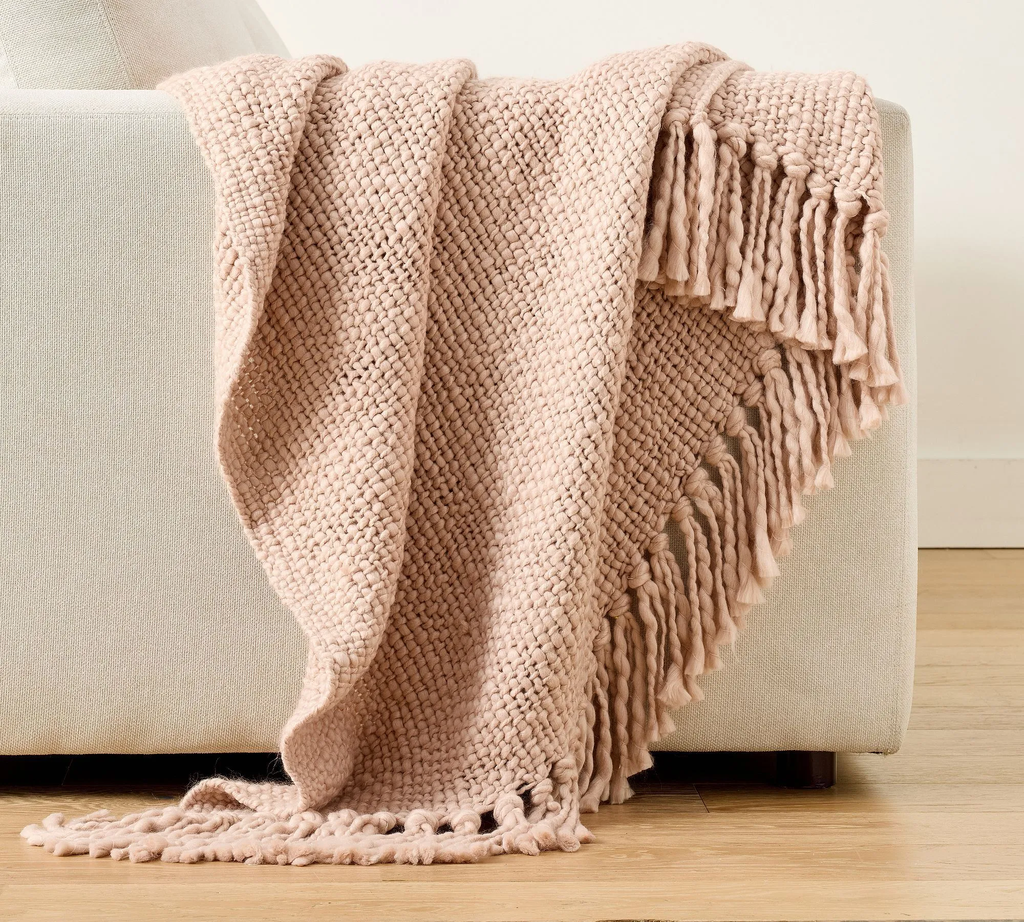 Textured Basketweave Knit Throw