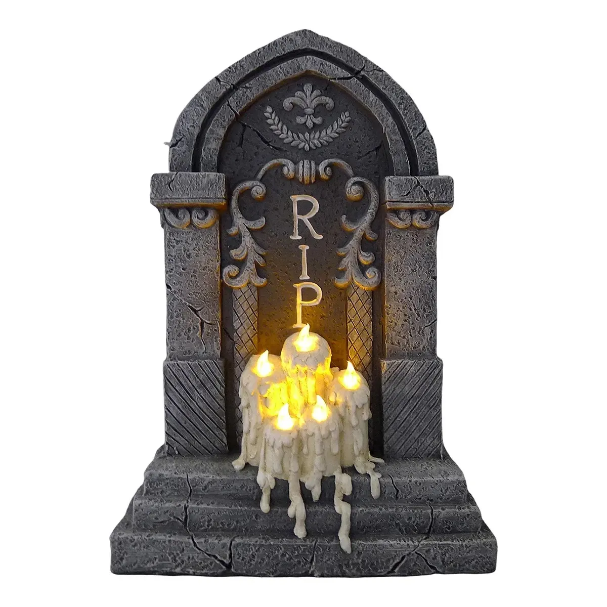 LED Melted Candle Tombstone 22.2"