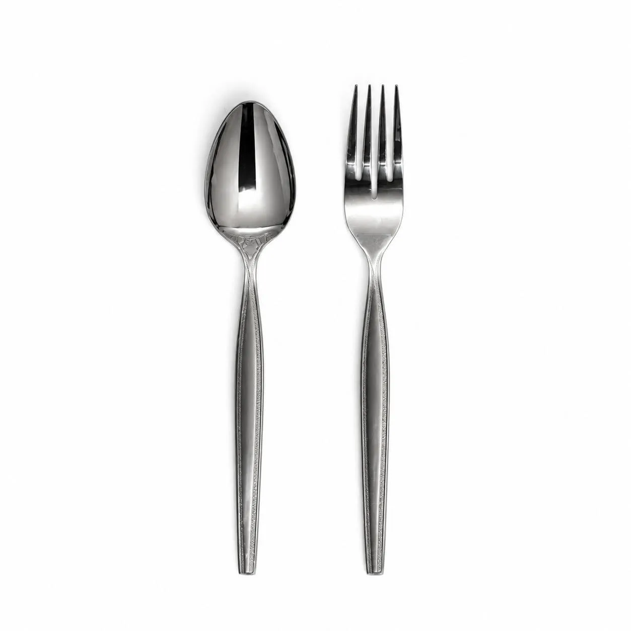 Elegant Stainless Steel Fork and Spoon