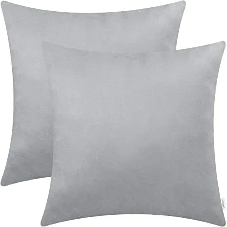 Gray Suede Throw Pillow 