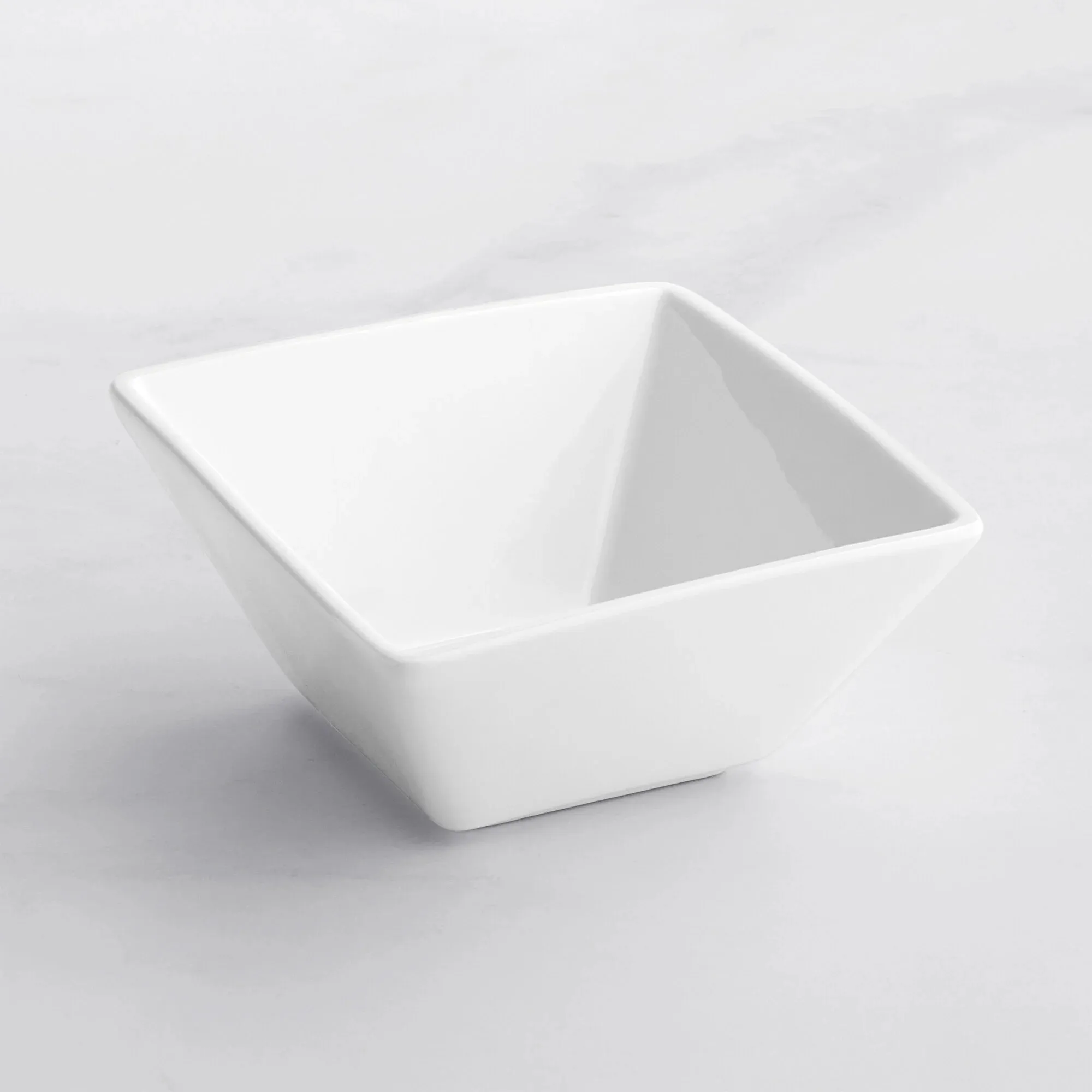 Square Bright White Porcelain Bowl