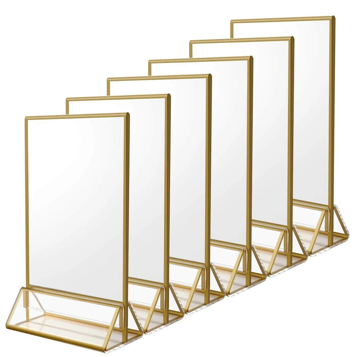 Acrylic Gold Menu Holder 5" x 8" - Set of 8