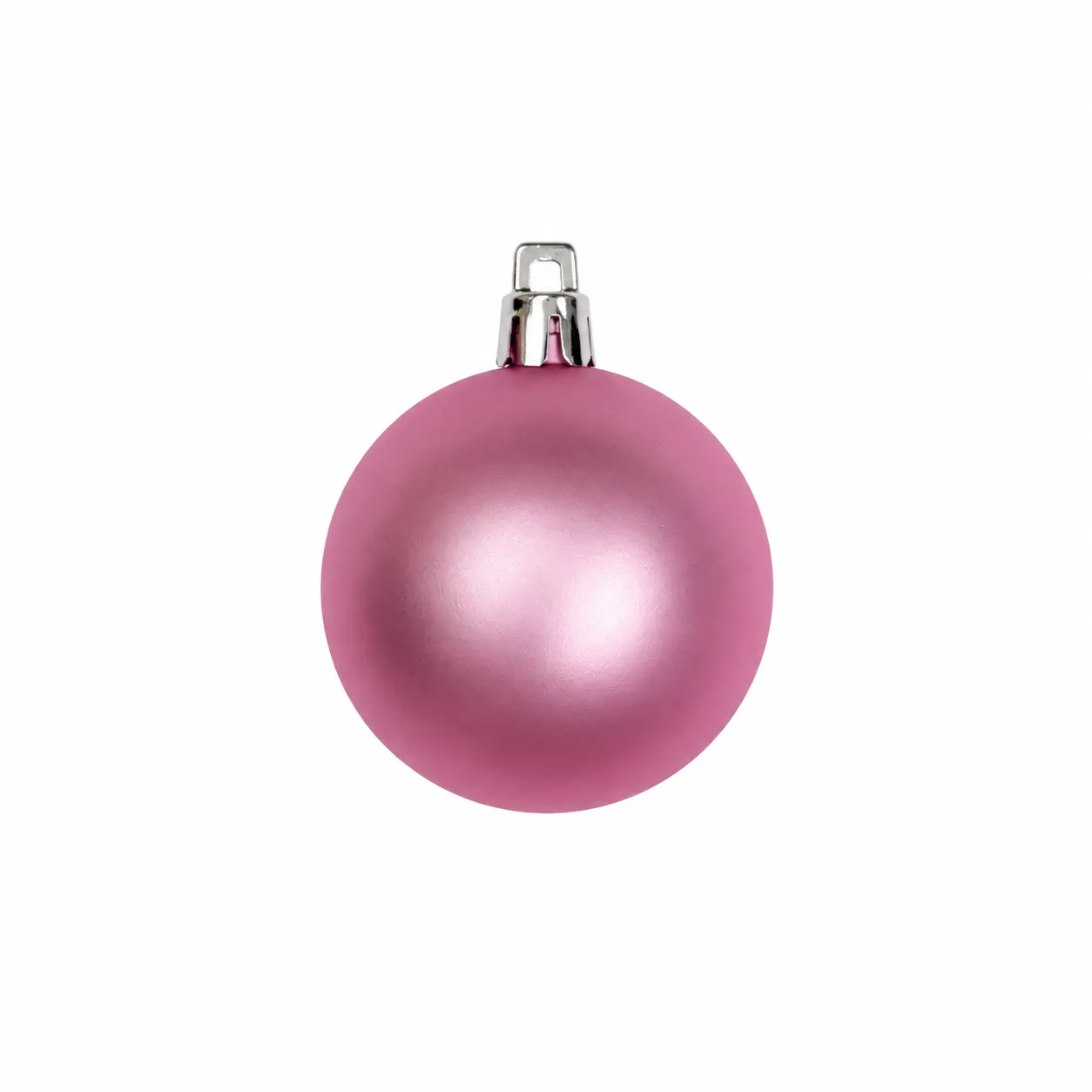 Matte Pink Metallic Christmas Ornament - Set of 10