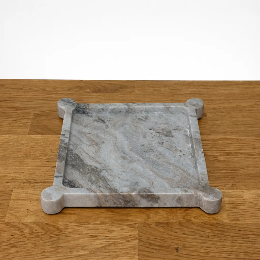 Grey Marble Tray 8"