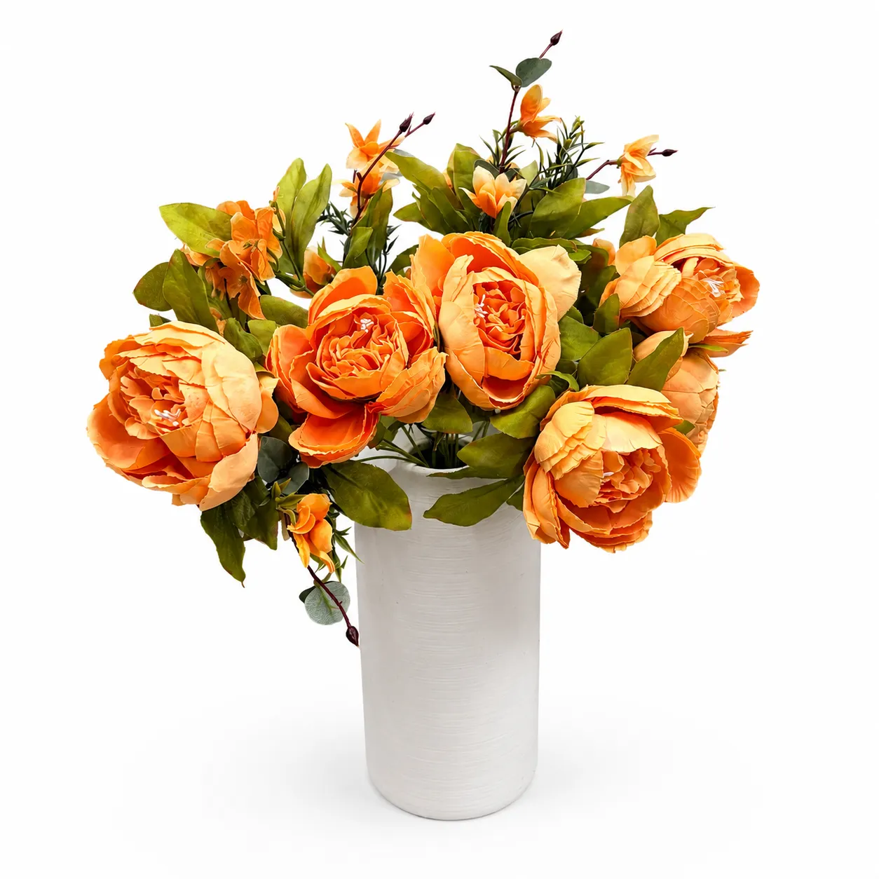 Artificial Orange Peony Bouquet