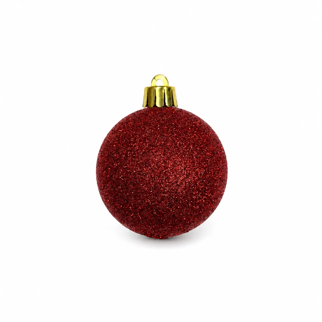 Red Glitter Christmas Ornament - Set of 20