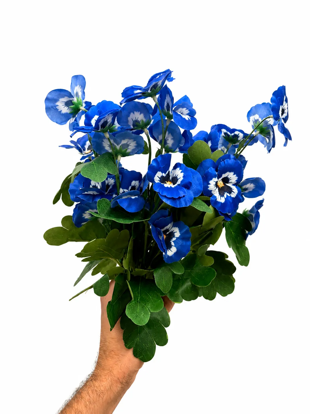 Artificial Blue Pansies - Set of 3