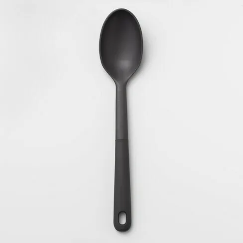 Black Nylon Solid Cooking Spoon - Set of 2