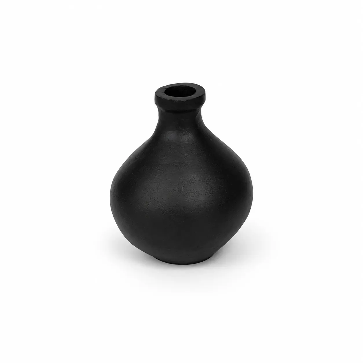 Small Blackened Metal Rustic Vase