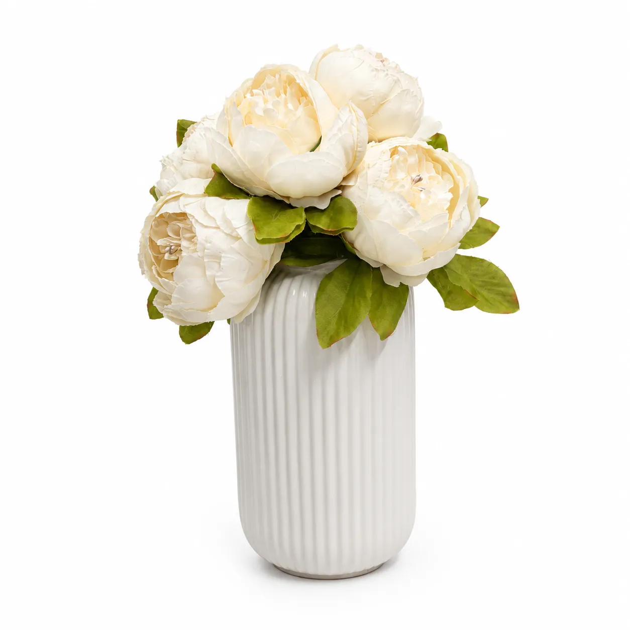 Artificial White Peonies - Set of 6