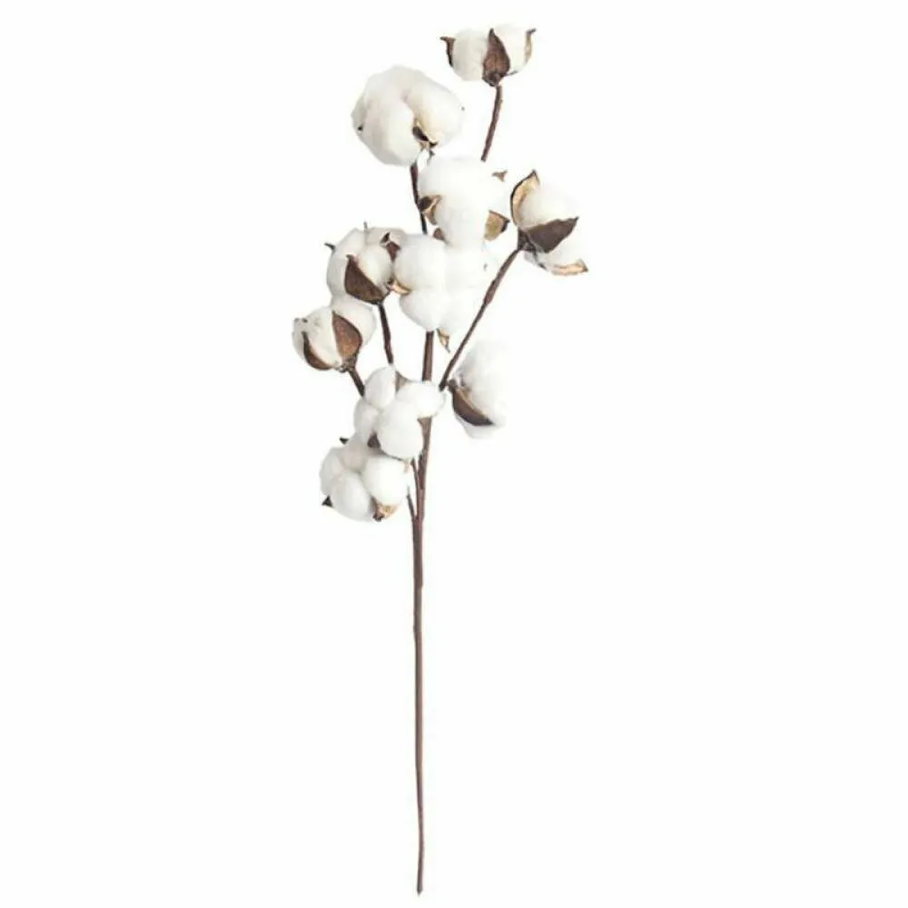 Artificial Cotton Stems - Set of 4
