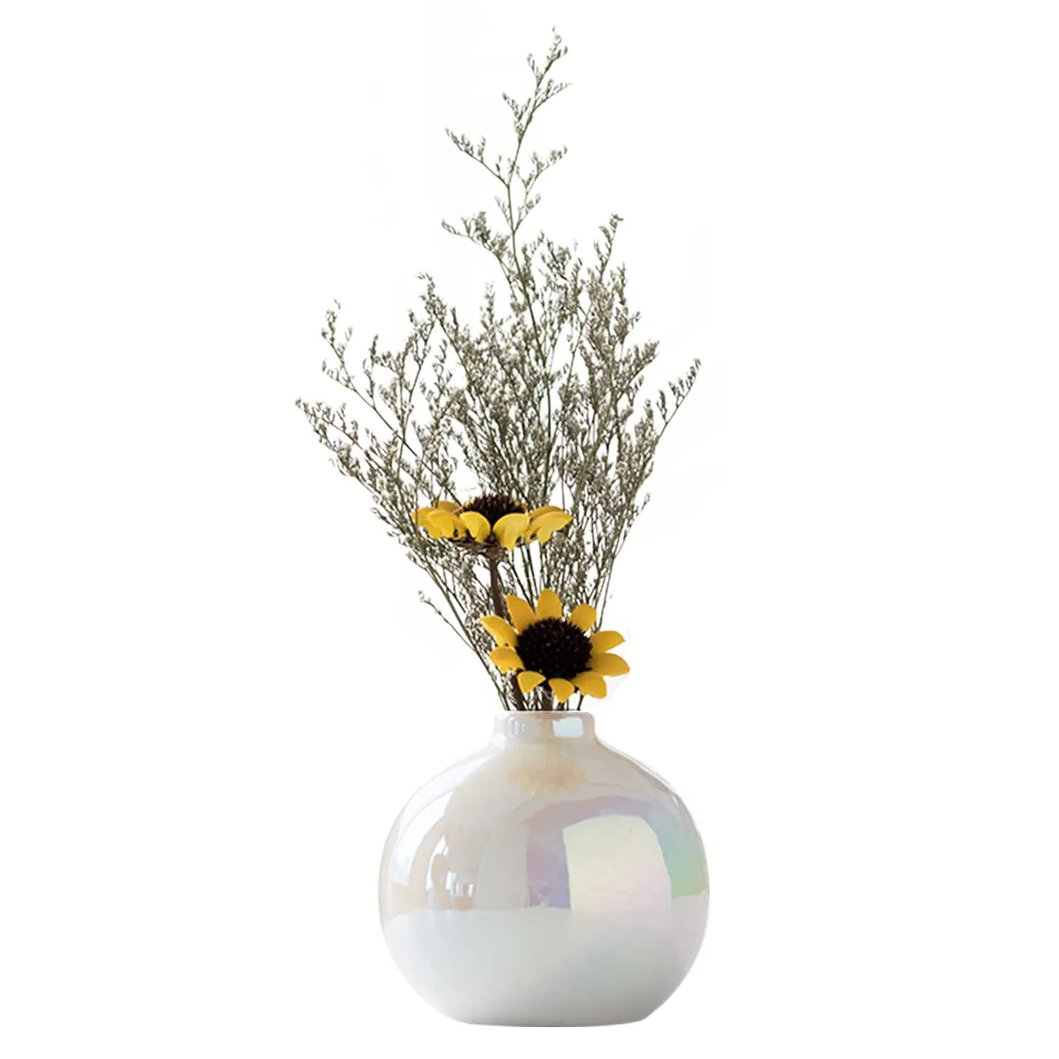 Small Pink Pearlescent Glass Vase