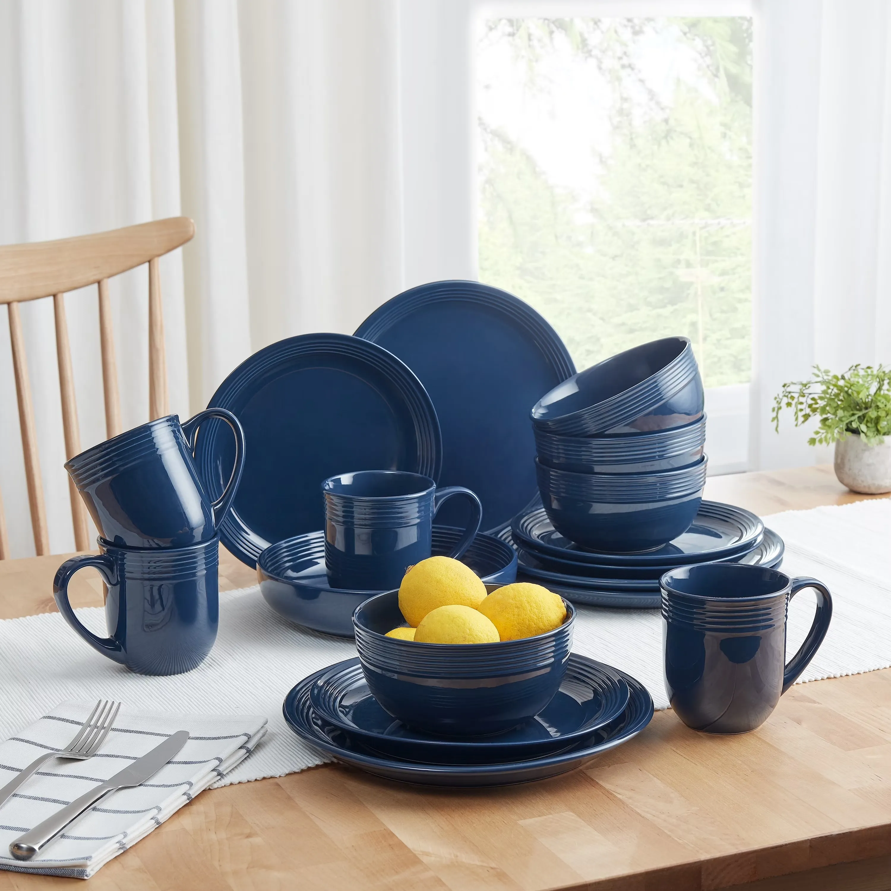 Blue Chiara Dinnerware - Set of 16